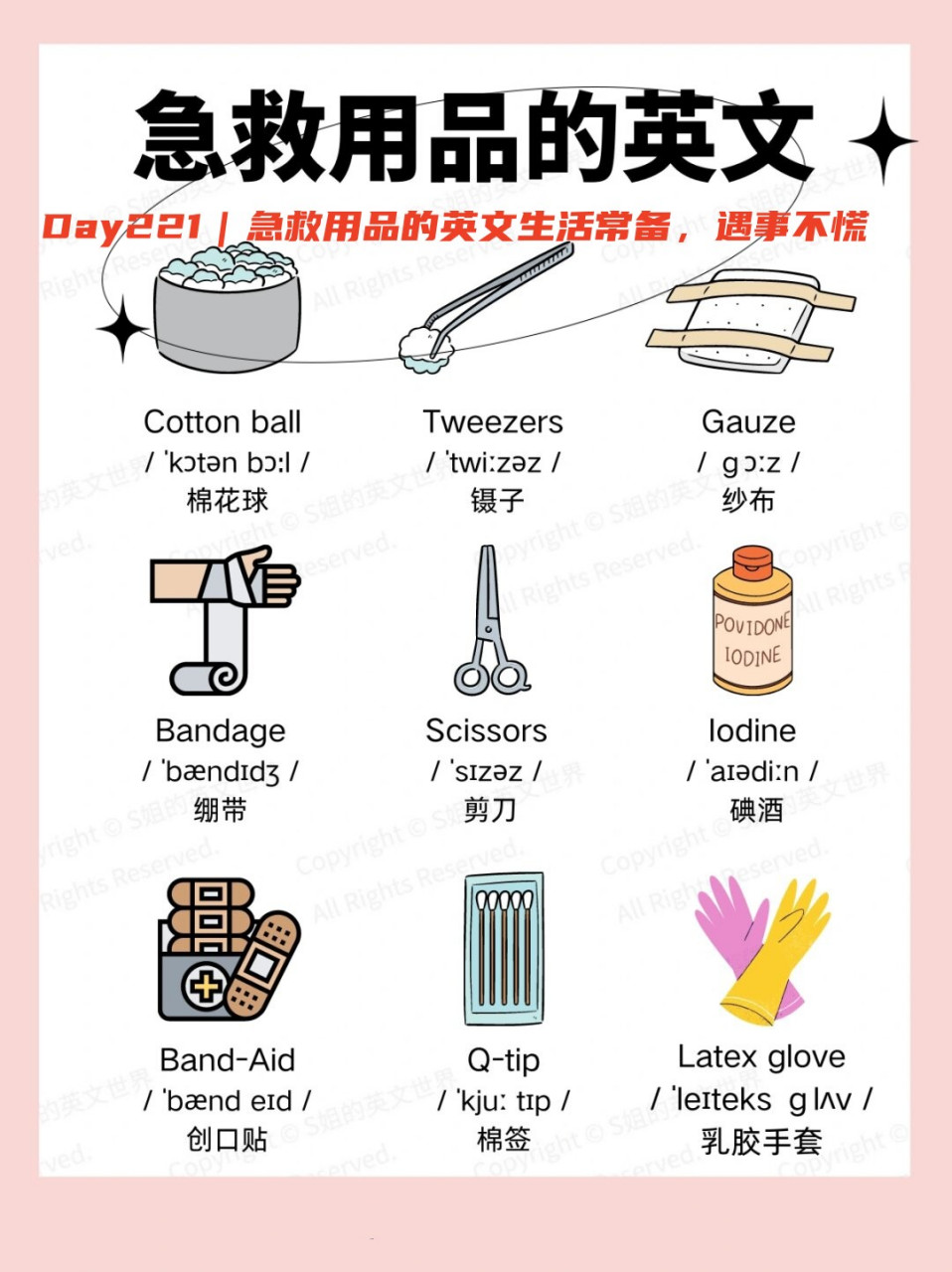 Day 221 | Everyday First-Aid Supplies in English: Stay Calm, Be Prepared